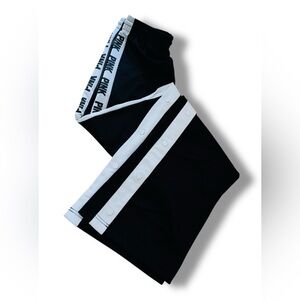 PINK Victorias Secret Pants Varsity Boyfriend Snap Track Long Black